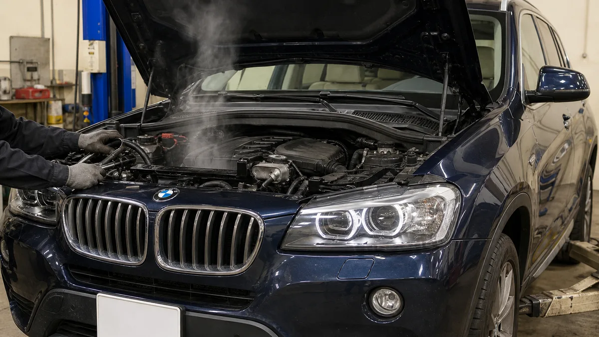 BMW BMW 水温警告灯 赤は即停車 B58ウォーターポンプ修理費
