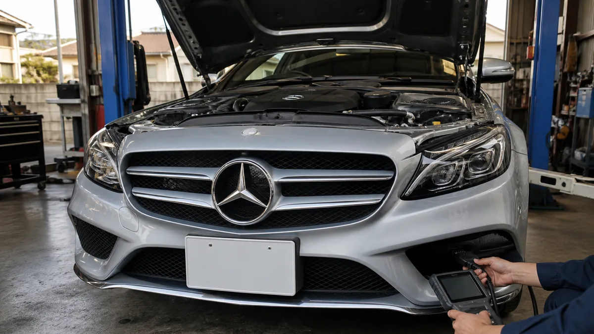 Mercedes-Benz ベンツ エンジン警告灯 オレンジ点灯は走行可 修理8千〜40万円