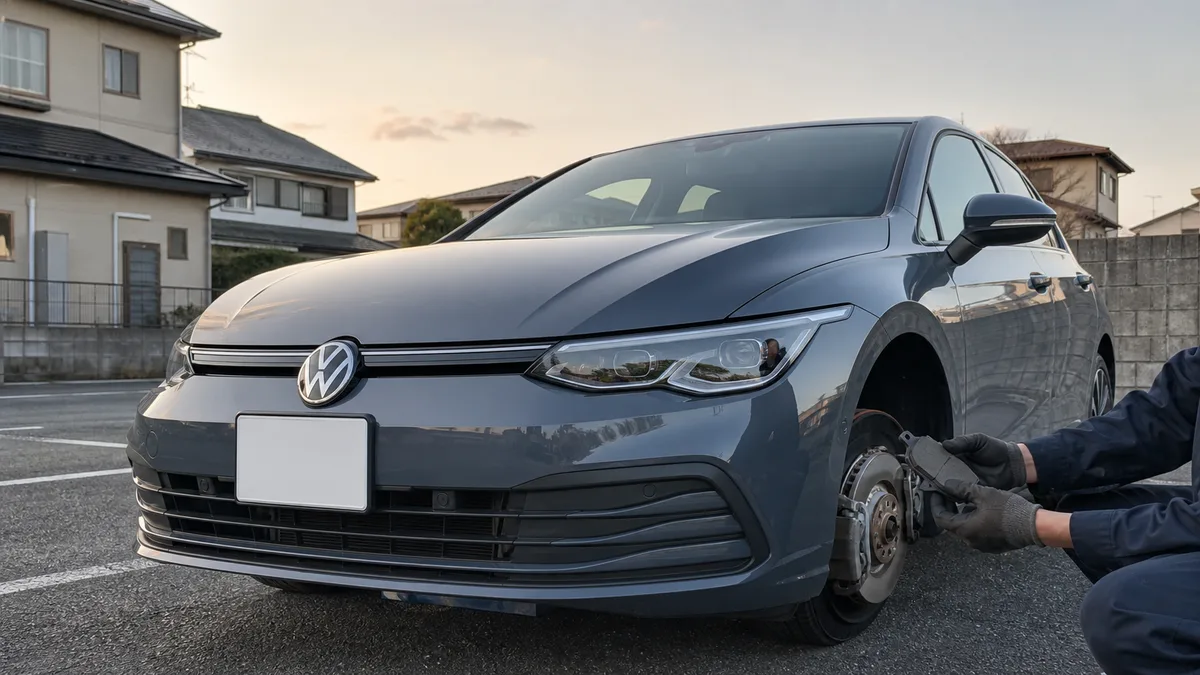Volkswagen VW ブレーキ警告灯の消し方 ゴルフMK7/MK8 修理1-12万円