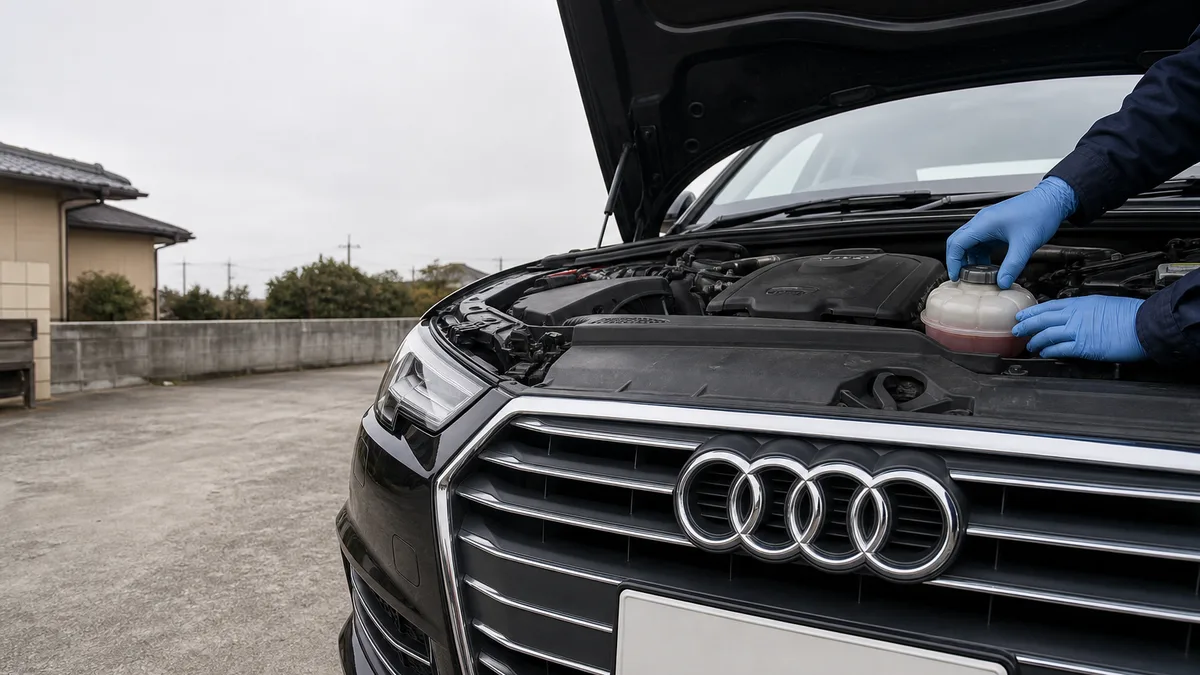 Audi Audi 冷却水警告灯 赤は即停車 黄色は走れる 修理1-10万円