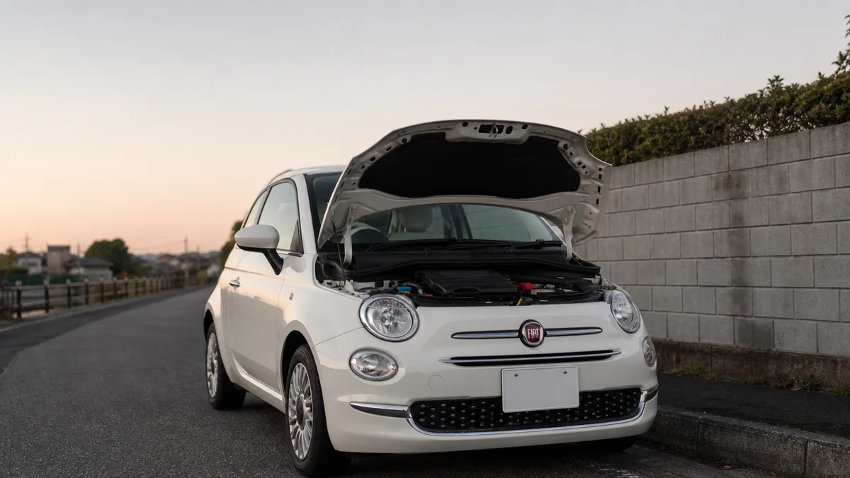 Fiat フィアット オイル警告灯 赤は即停車 修理7千円〜2.5万円