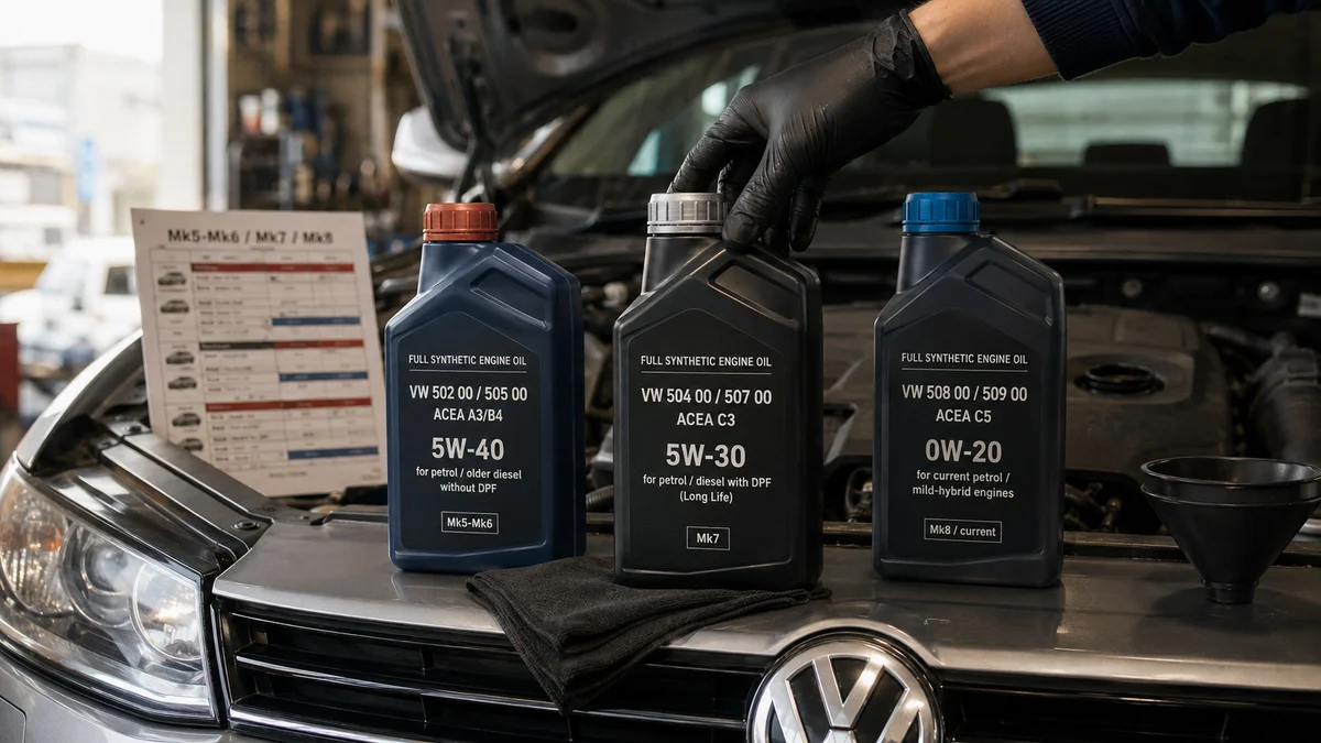 Volkswagen VW ゴルフ エンジンオイル交換 5-8代目 VW504/507・0W-30 世代別