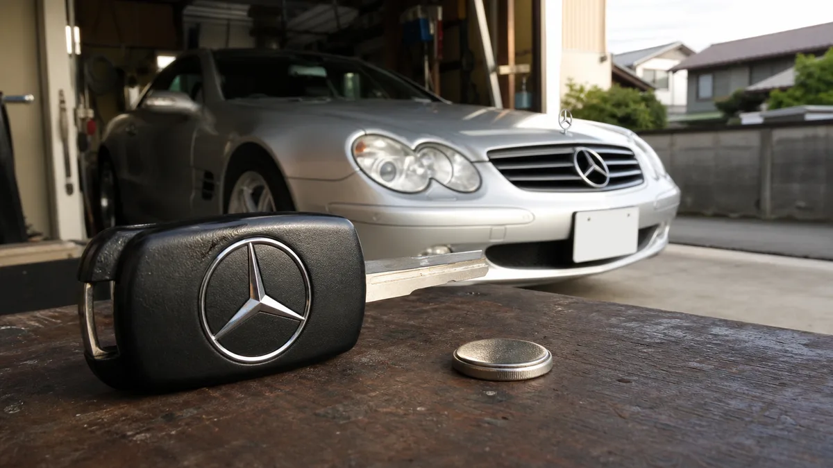 Mercedes-Benz ベンツ SL キー電池交換 CR2025 5分・300円 R230型